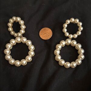 Elegant Pearl Hoop Earrings